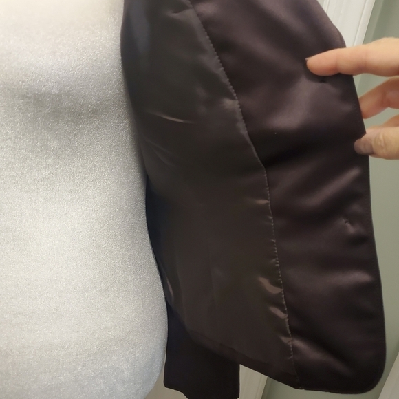 EC Axcess Liz Claiborne Brown Sateen Feel Blazer Size 14, Chic, City, Stylish - Picture 6 of 8